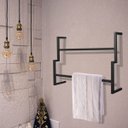 Ver imagem 2 de Kit Porta Toalha Industrial Metálico - D’Rossi - Preto