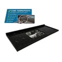 Ver imagem 3 de Pia Cozinha Granito Preto Via Lactea 180cm Cuba Inox Funda: Preto Via Lactea