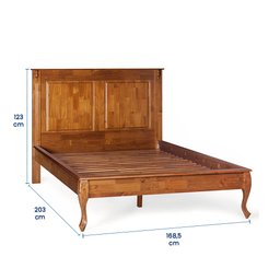 Cama Queen 160cm em Madeira Maciça Hannover 60835 Linz Móveis - Imbuia Glazer - 4