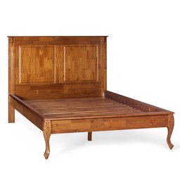 Cama Queen 160cm em Madeira Maciça Hannover 60835 Linz Móveis - Imbuia Glazer - 1