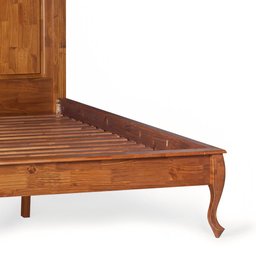 Cama Queen 160cm em Madeira Maciça Hannover 60835 Linz Móveis - Imbuia Glazer - 3