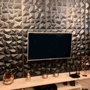 Ver imagem 1 de Kit 15 Placas Revestimento de Parede PVC 3d Alto Relevo Diamante Preto