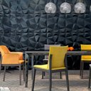 Ver imagem 4 de Kit 15 Placas Revestimento de Parede PVC 3d Alto Relevo Diamante Preto