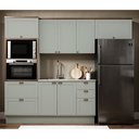 Ver imagem 1 de Cozinha Completa 8PTS 4GAVS s/Tpo Iluminata Verde Mint/Ebano