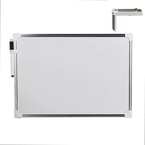 Quadro Branco 35x50 Moldura com Caneta e Apagador Lousa Dupla Face Magnetica Mural Aluminio - 1