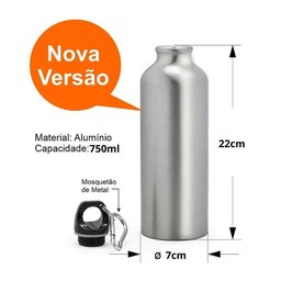 Garrafa Academia Squeeze Alumínio Prime Verde 750ml Mosquetão - Fratelli - 2