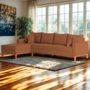 Ver imagem 2 de Sofá 4 Lugares Beny com Chaise Esquerdo Linho Terracota