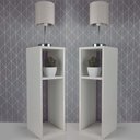 Ver imagem 3 de Kit 2 Mesa de Cabeceira Branco Cama Solteiro Quarto Sala 20cm