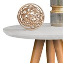 Ver imagem 2 de Mesinha Redonda Apoio Retro Pés de Madeira: Branco