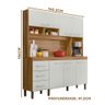 Armário De Cozinha Pequeno 6 Portas 3 Gavetas Nature Off White Mônica Shop JM - 4