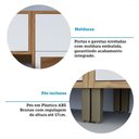 Ver mais imagens de Armário de Cozinha com Balcão e Tampo 12 Portas 4 Gavetas Pérola 100% Mdf Vidro Reflecta Amêndoa/bra