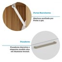 Ver imagem 7 de Armário de Cozinha com Balcão e Tampo 12 Portas 4 Gavetas Pérola 100% Mdf Vidro Reflecta Amêndoa/bra