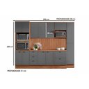Ver imagem 2 de Cozinha Modulada Carraro 9 Peças Bella C9P24 Nogal/Cinza