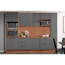 Ver imagem 1 de Cozinha Modulada Carraro 9 Peças Bella C9P24 Nogal/Cinza