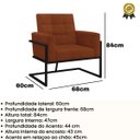 Ver imagem 3 de Poltrona para Sala de Espera Recepção Clinica Base de Ferro Tecido Corano Premium Suporta 150kg