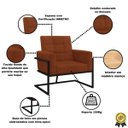 Ver imagem 2 de Poltrona para Sala de Espera Recepção Clinica Base de Ferro Tecido Corano Premium Suporta 150kg