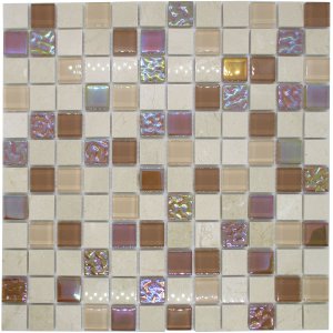 Pastilha de Vidro para Cozinha Banheiro Coral Mescla 30x30cm