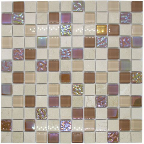 Pastilha de Vidro para Cozinha Banheiro Coral Mescla 30x30cm