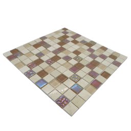 Pastilha de Vidro para Cozinha Banheiro Coral Mescla 30x30cm - 4