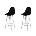 Ver imagem 1 de Conjunto 2 Banquetas Eames Tubo Ferro Branco Assento Preto
