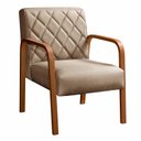 Ver imagem 2 de Conjunto 2 Poltronas Lara Cadeira decorativa Sala, Recepção - Linho Marrom