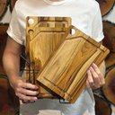 Ver imagem 5 de Kit 3 Tábuas de Madeira com Suporte em Aço - Stolf