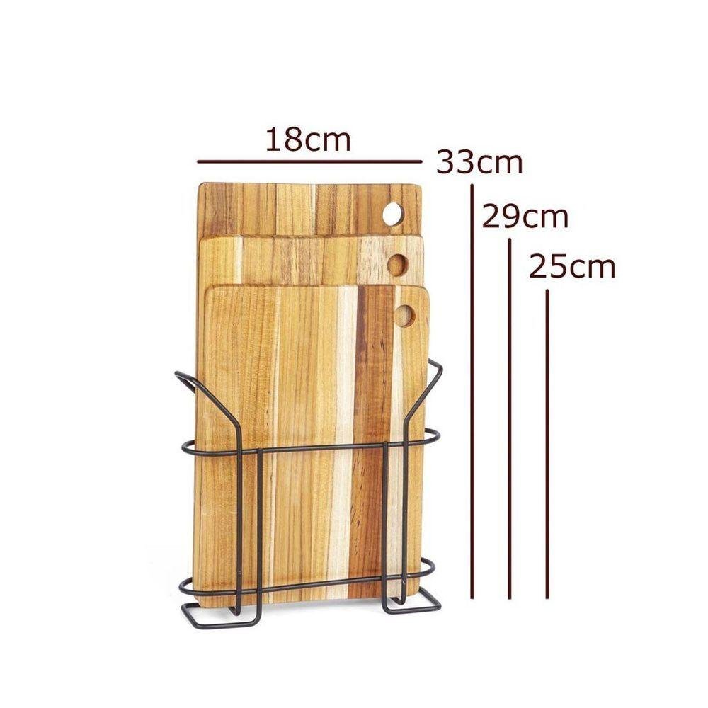 Kit 3 Tábuas de Madeira com Suporte em Aço - Stolf - 6