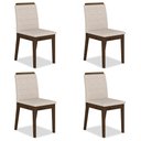 Ver imagem 1 de Kit 4 Cadeiras Estofadas Cairo Imbuia/bege - Móveis Arapongas Imbuia/bege 03