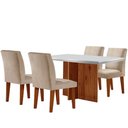 Ver imagem 2 de Sala de Jantar Mesa Olimpia 120 Tampo em Mdf Canto Reto com 4 Cadeiras Grecia