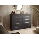 Ver imagem 2 de Cômoda Preta para Quarto Espaçosa Reforçada Moderna com 8 Gavetas Gênova
