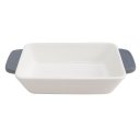 Ver imagem 1 de Travessa Retangular Cerâmica 1,9 Litros Importado Cinza Marca Exemplo