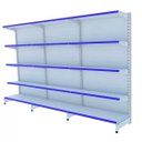 Ver imagem 1 de Gondola Parede 1,70 Amapa Flex Kit 3 Metros Branco Porta Etiqueta Azul - 2212