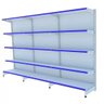 Gondola Parede 1,70 Amapa Flex Kit 3 Metros Branco Porta Etiqueta Azul - 2212 - 1