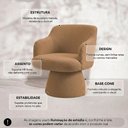 Ver imagem 3 de Poltrona Jade Base Cone Giratória Bouclé Terracota - Nexta Casa