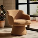 Ver imagem 2 de Poltrona Jade Base Cone Giratória Bouclé Terracota - Nexta Casa