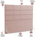 Ver imagem 5 de Kit Cabeceira Cama Box Casal 140cm com Calçadeira Roma W01 Linho Rosê - Lyam Lyam Decor