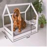 Cama Casinha Para Cachorro Médio Porte em Madeira Branca Lilies Moveis - 2