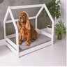 Cama Casinha Para Cachorro Médio Porte em Madeira Branca Lilies Moveis - 1