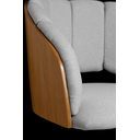 Ver imagem 4 de Cadeira Poltrona Nicole Pés Rodinhas Com Regulagem de Altura Linho Cinza Claro