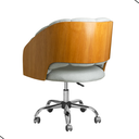 Ver imagem 2 de Cadeira Poltrona Nicole Pés Rodinhas Com Regulagem de Altura Linho Cinza Claro