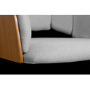 Ver imagem 5 de Cadeira Poltrona Nicole Pés Rodinhas Com Regulagem de Altura Linho Cinza Claro