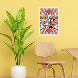 Quadro o Poderoso Amor de Deus 33x24cm - com Vidro:moldura Branca - 2 Quadro o Poderoso Amor de Deus 33x24cm - com Vidro:moldura Branca - 2