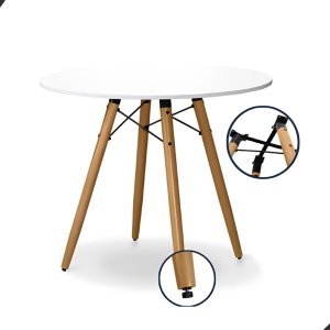 Mesa de Jantar Redonda de 90 Cm Branca