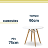 Mesa de Jantar Redonda de 90 Cm Branca - 2