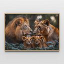 Ver imagem 3 de Quadro Decorativo Familia Leao Leoa Dois Filhotes Nas Folhas Sala Quarto Casa Escritório