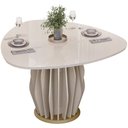 Ver imagem 6 de Mesa de Jantar 6 Lugares Orgânica Tampo com Vidro 136cm Merisi D05 Off White - Lyam Decor