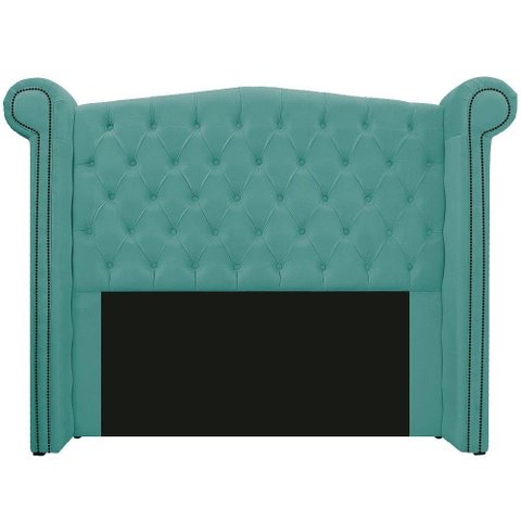 Cabeceira Estofada Veneza 160cm Suede Azul Tiffany