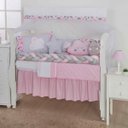 Ver imagem 1 de JOGO DE BERÇO KIT COMPLETO 12 PÇS PARA PRÍNCIPES E PRINCESAS COM PROTETOR SAIA E MOSQUITEIRO - NUVEM