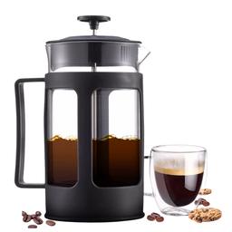 Cafeteira Prensa Francesa Cremeira Capuccino Cremoso 600ml Café Leite Chá Copo de Vidro Luxo - 1