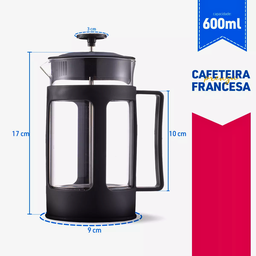 Cafeteira Prensa Francesa Cremeira Capuccino Cremoso 600ml Café Leite Chá Copo de Vidro Luxo - 7